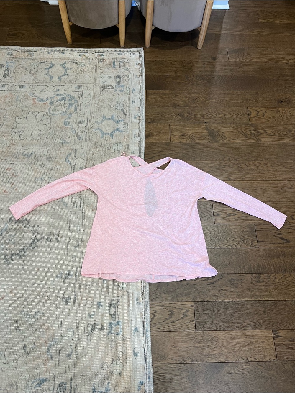 lululemon athletica Womens Light Pink Long-Sleeve Keyhole Tee